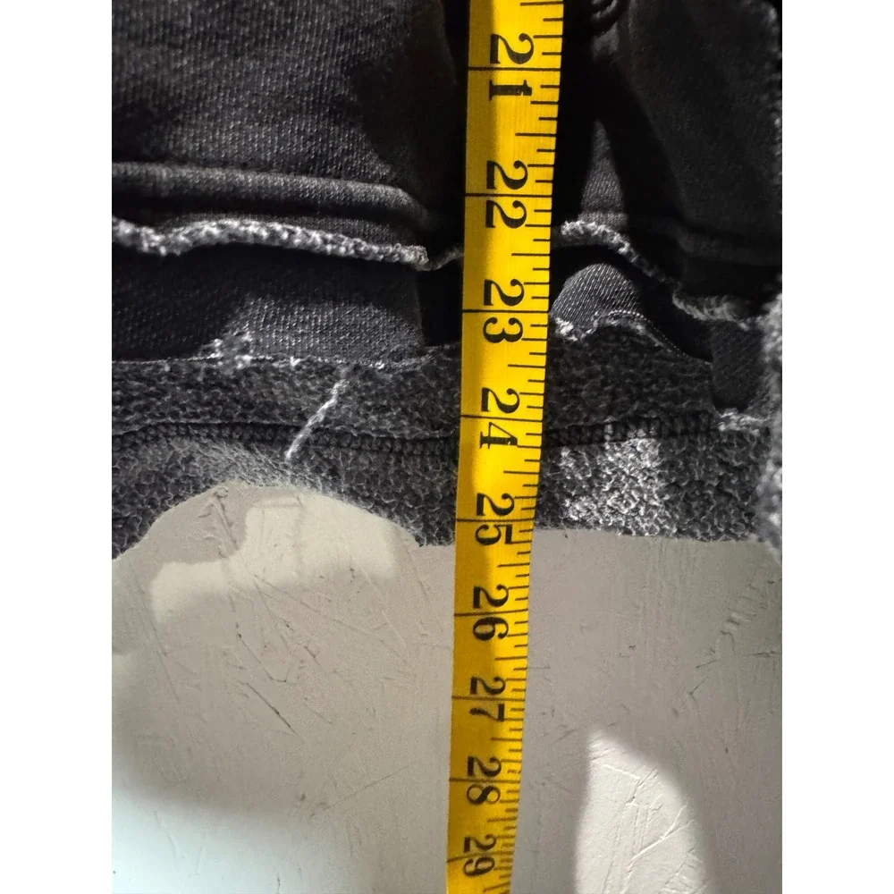 Free People We The Free Zuma Hoodie Washed Black Distressed Sweatshirt Small